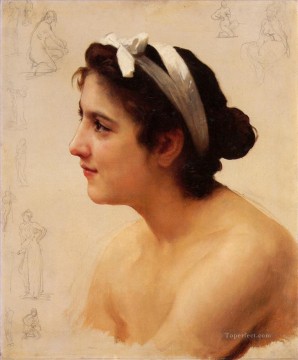  pour Oil Painting - Etude dune femme pour Offrande a lAmour Realism William Adolphe Bouguereau